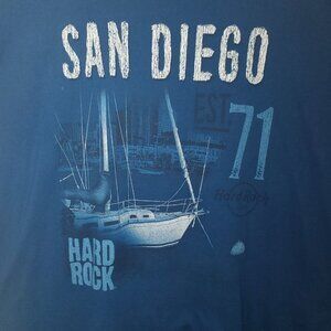 Hard Rock Cafe San Diego Blue Shirt Rock the World Sz XXL